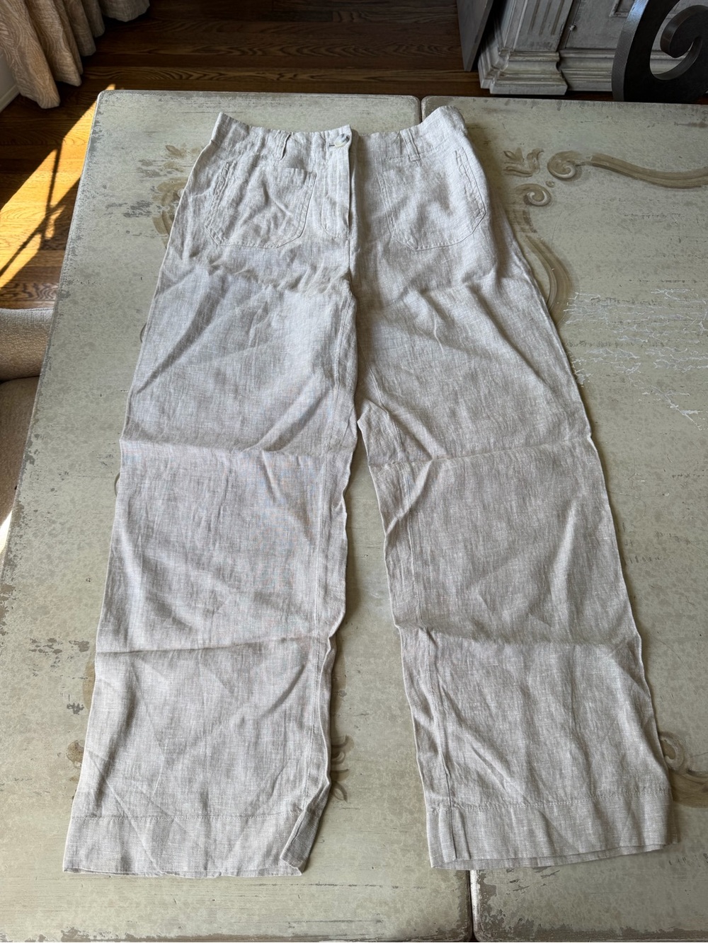 Women’s Lightweight Linen-Blend Pants — Natural Beige